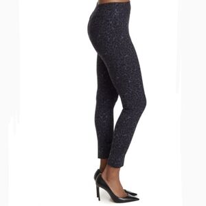 Philosophy Pants High Rise Skinny Ankle Fitted Stretch Leopard Print Blue 6 NWT